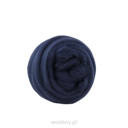 Wełna czesankowa merynos australijski 16mic MELANŻ CZARNO-GRANATOWY 10g