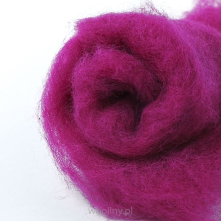 Wełna merynos w błamie do filcowania FUKSJA