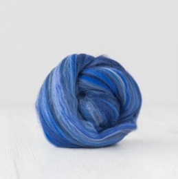 Wełna czesankowa 19mic MELANŻ NIEBIESKI merynos australijski