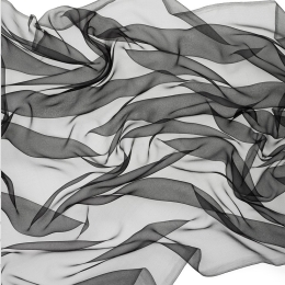 Jedwabny szyfon 18g/m CZARNY 100*112cm jedwab 3,5 do nuno filcowania