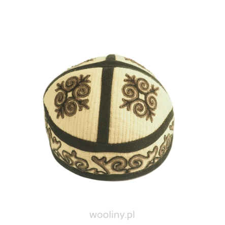 Filcowa męska czapka haftowana z wełny merynosów (59cm)