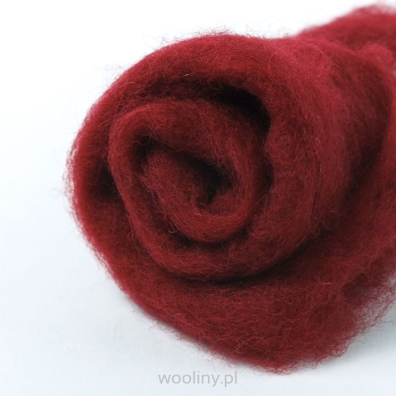 Wełna w błamie do filcowania BORDOWY