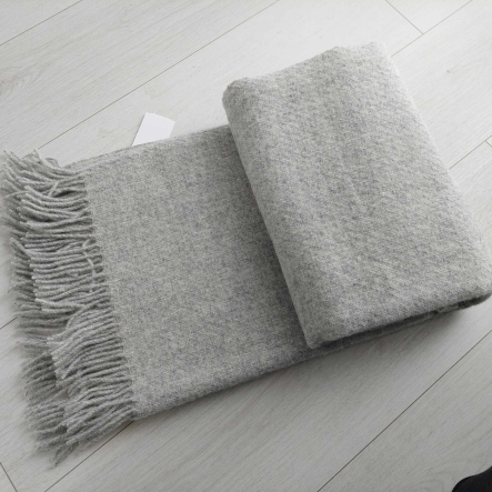 Wełniany pled narzuta kocyk z wełny merynos 130x205 cm