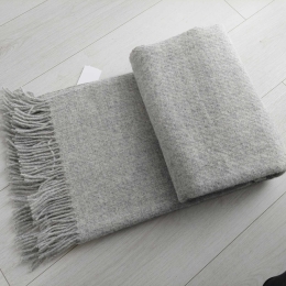 Wełniany pled narzuta kocyk z wełny merynos 130x205 cm