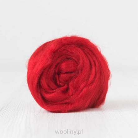 Jedwabna czesanka Tussah CZERWONA