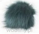 Pompon futrzany do czapki eko futro lis ZIELONY