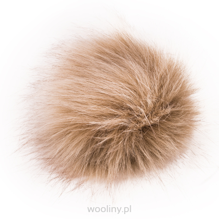 Pompon futrzany do czapki eko futro lis CAPPUCCINO