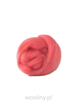 Wełna czesankowa 19mic KORALOWY merynos australijski 