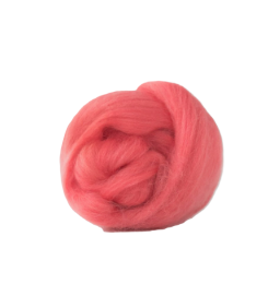 Wełna czesankowa 19mic KORALOWY merynos australijski 