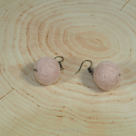 Kolczyki filcowe kulki z wełny merino 