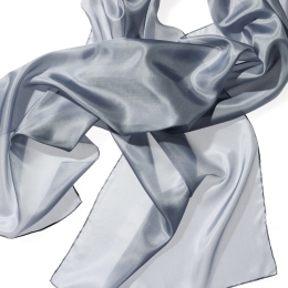 Szal jedwabny szyfon SZARY 185x45cm do nuno filcowania Pongee 5 