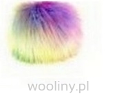 Pompon futrzany do czapki eko futro lis TĘCZOWY