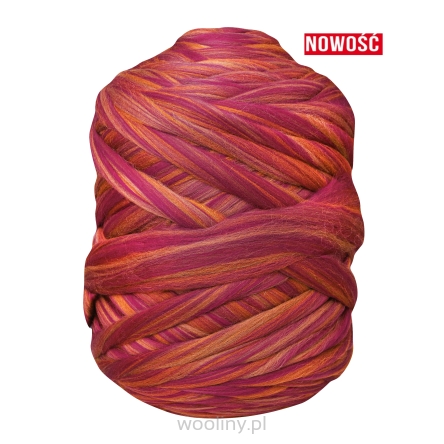 Wełna czesankowa do wyplatania koców 4,5kg MELANŻ BURGUNDU