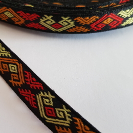 Taśma tasiemka aztecki etno boho folk 12mm
