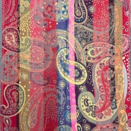 Damski szal kolorowy z wełny merynosów Paisley