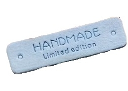 Etykietka metka naszywka Handmade BŁĘKITNY