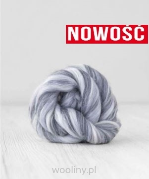 Wełna czesankowa 19mic MELANŻ SZARY merynos australijski