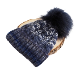 Ciepła czapka zimowa ALPAKA MULTICOLOR NAVY