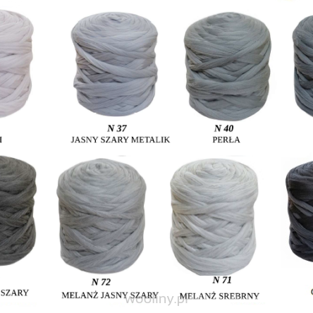 Wełna czesankowa polska Zestaw Szarości 8 kolorów