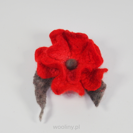 Damska broszka filcoway kwiat z wełny i jedwabiu