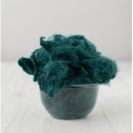 Czesanka jedwabna Sari do filcowania BUTELKOWA ZIELEŃ