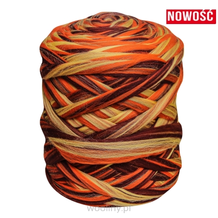 Wełna czesankowa polska ZŁOTA JESIEŃ #89 wałek 4,5 kg