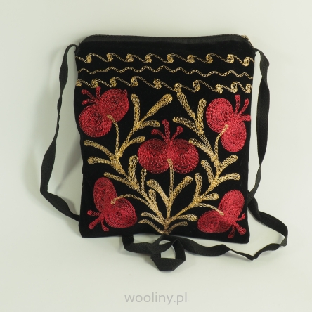 Torba uzbecka ze wzorami Suzani, haft obustronny tambour