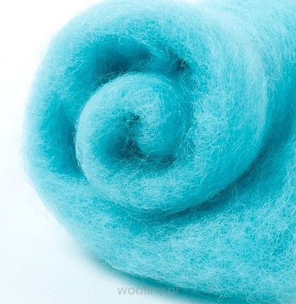 Wełna merynos w błamie do filcowania Jasny SZMARAGD