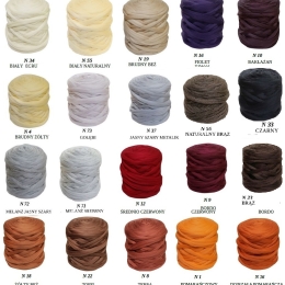 Wełna czesankowa na włosy aniołów i lalek 20 kolorów