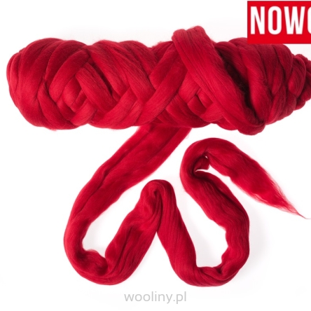 Wełna czesankowa merynos australijski 19mic JASNY CZERWONY