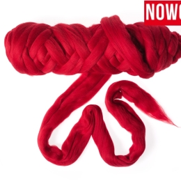 Wełna czesankowa merynos australijski 19mic JASNY CZERWONY