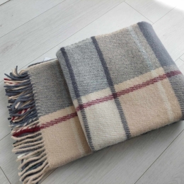 Wełniany pled narzuta koc z wełny merynosów 170x210cm