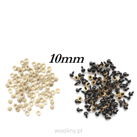 Złote bezpieczne oczka oczy 10mm 10par oczek plastykowych