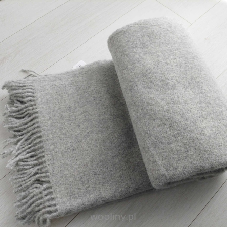 Wełniany pled narzuta koc z wełny merynos 140x205 cm