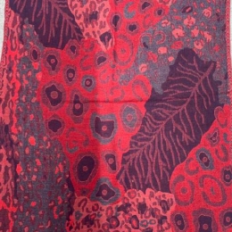 Damski szal ciepły z wełny merynosów Burgund wełniany