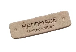 Etykietka metka naszywka Handmade BEŻOWA