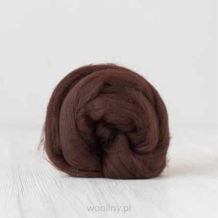 Wełna czesankowa 19mic CZEKOLADOWY merynos australijski 