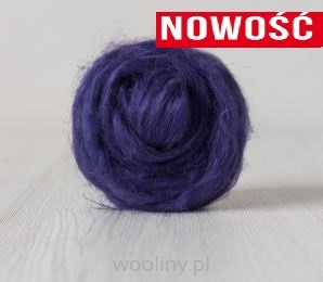 Czesanka lniana len barwiony ŚLIWKA