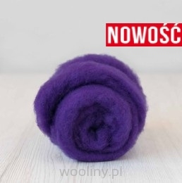 Wełna merynos w błamie do filcowania ŚLIWKOWY