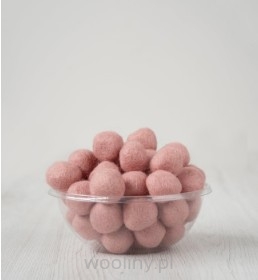 Kulka filcowa 2-2,5cm BRUDNY RÓŻ z wełny merynosów