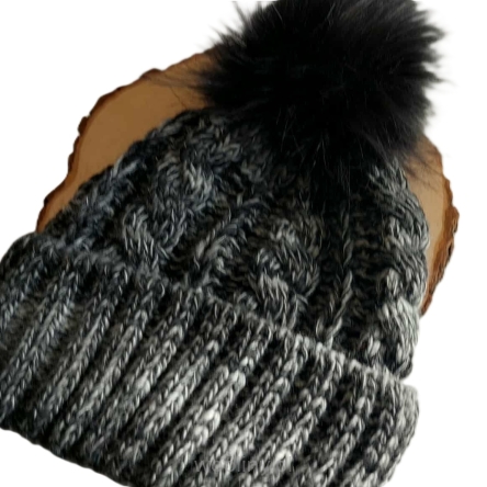 Ciepła czapka zimowa ALPAKA szary melanż
