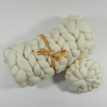 Kocyk czesankowy do sesji noworodkowej BIAŁY ECRU