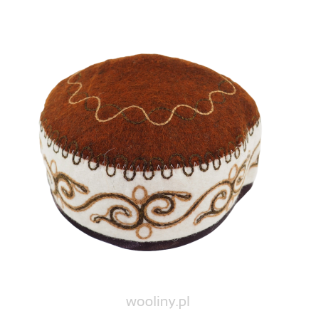 Czapka męska filcowa wełniana merino z haftem (55,56cm)