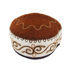 Czapka męska filcowa wełniana merino z haftem (55,56cm)