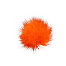 Pompon futrzany do czapki eko futro lis POMARAŃCZOWY