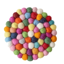 Kolorowa podkładka wełniana pod kubek i filiżankę 10 cm