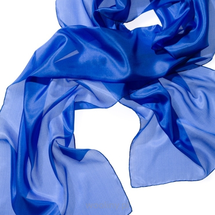 Szal jedwabny szyfon NIEBIESKI 180x45cm do nuno filcowania Pongee 5