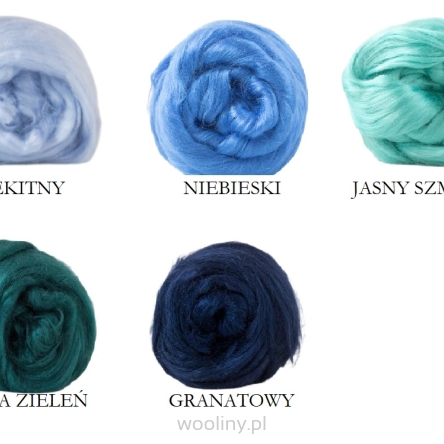 Czesanka wiskozy ZESTAW MORSKI 5 kolorów
