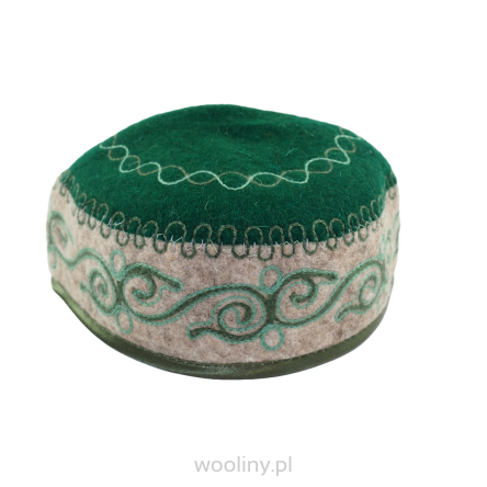 Czapka filcowa wełniana merino z haftem (54,55,57cm)