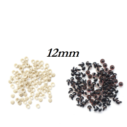 Brązowe bezpieczne oczka 12mm 10 par oczy plastykowych